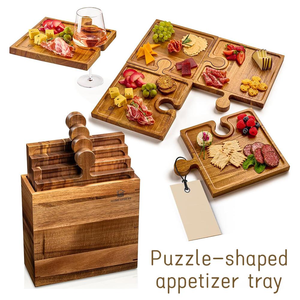 Kitchen Appliances Set - Wooden Puzzle Shaped Appetizer Tray Four