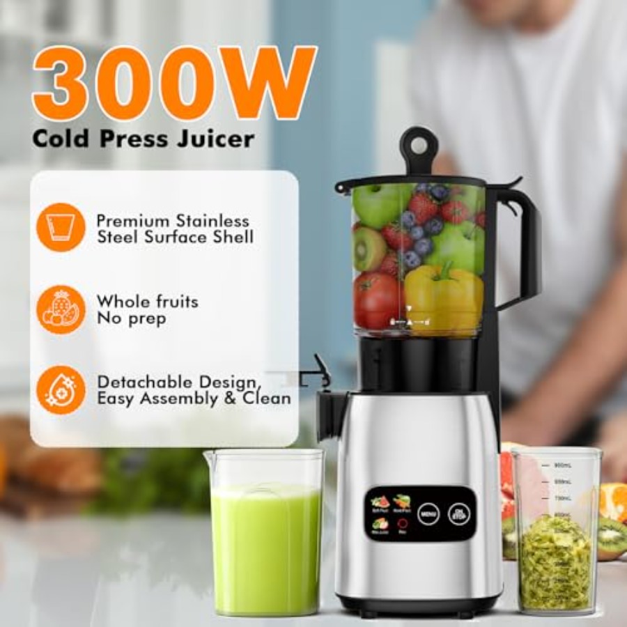 300W Cold Press Juicer with 5. - Juicer Cold Press Slow review and price