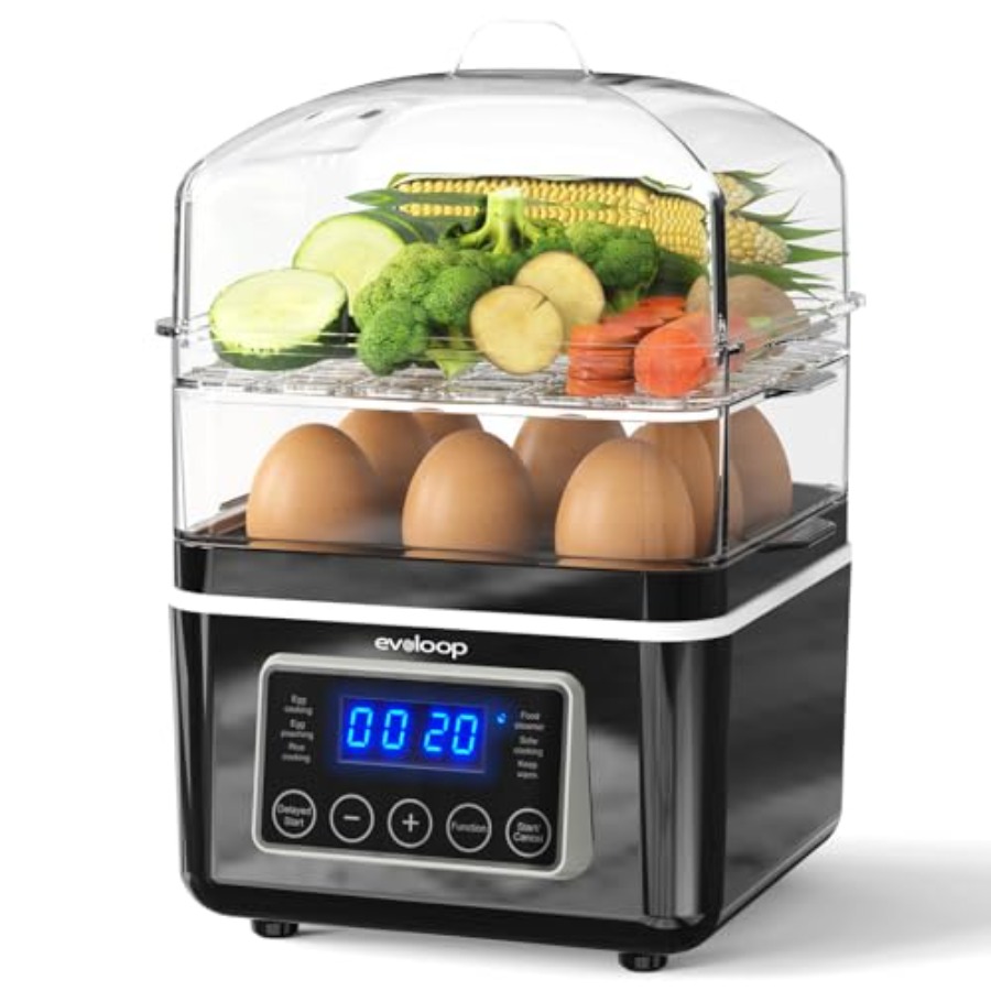2 Tiers Electric Food Steamer  - Egg Cooker Rapid review and price