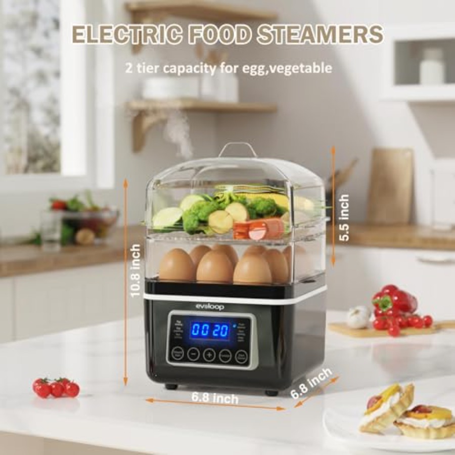 2 Tiers Electric Food Steamer  - Egg Cooker Rapid review and price