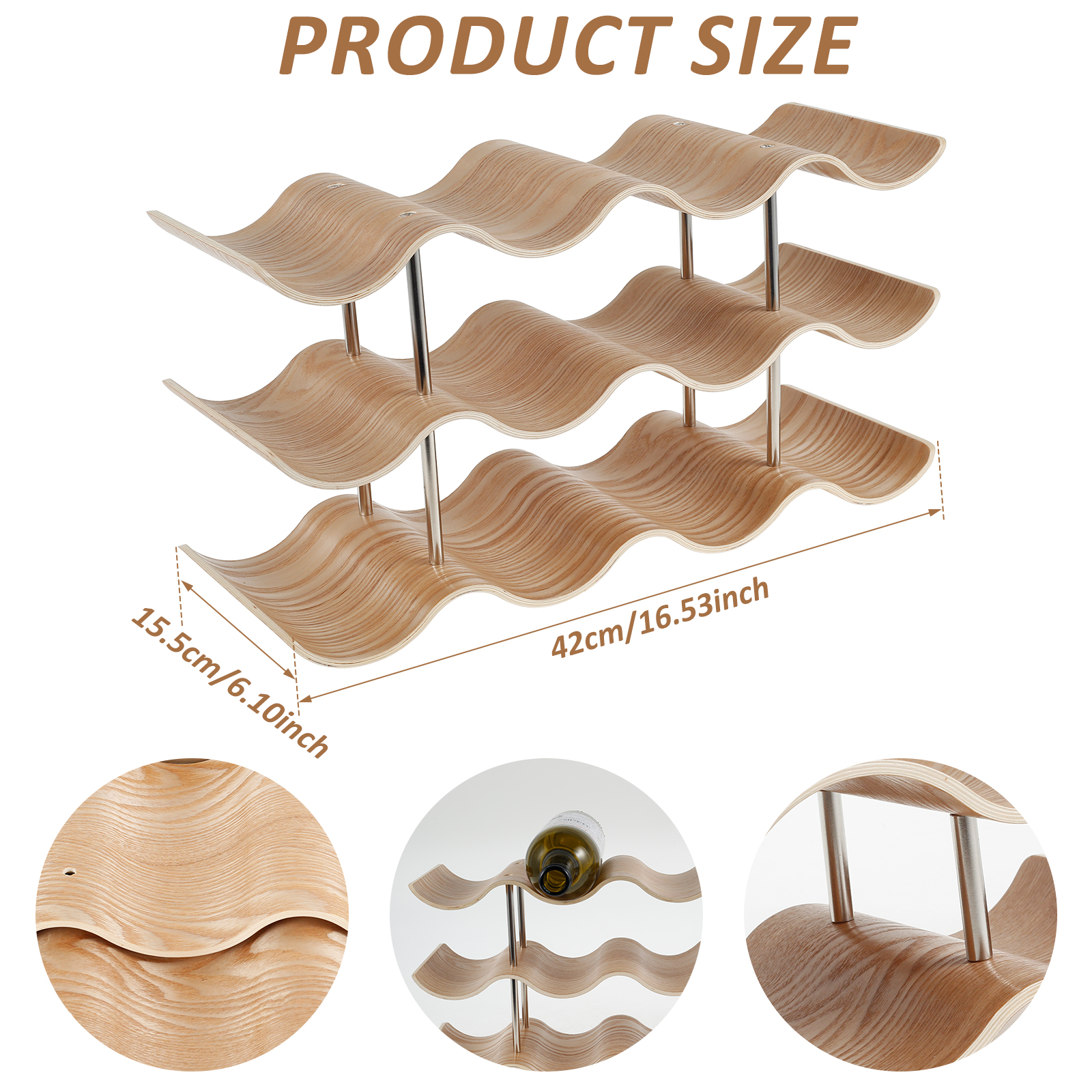 2/3-Tier Wooden Wine Rack Wavy - Kitchen Appliances Rack review and price