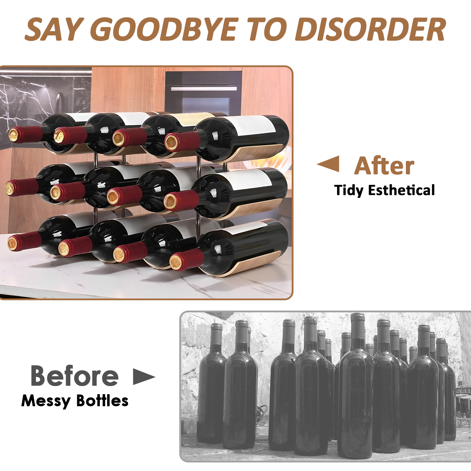 2/3-Tier Wooden Wine Rack Wavy - Kitchen Appliances Rack review and price