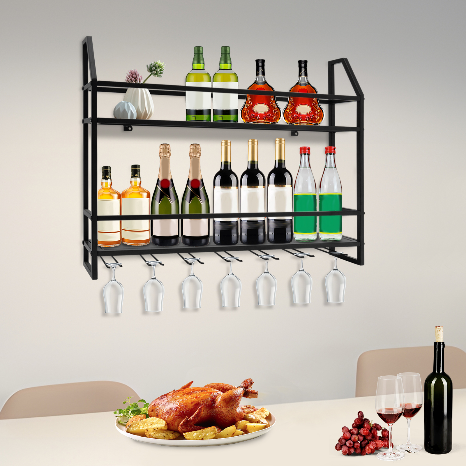 Double-layer Wine Rack Wall-Mo - Kitchen Appliances Rack review and price