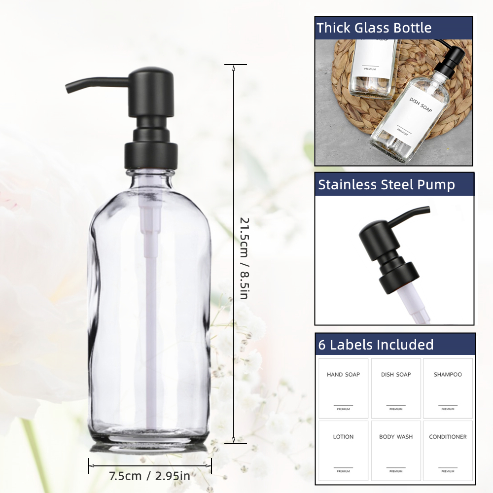 Clear Glass Soap Dispenser Set - Kitchen Appliances Set review and price