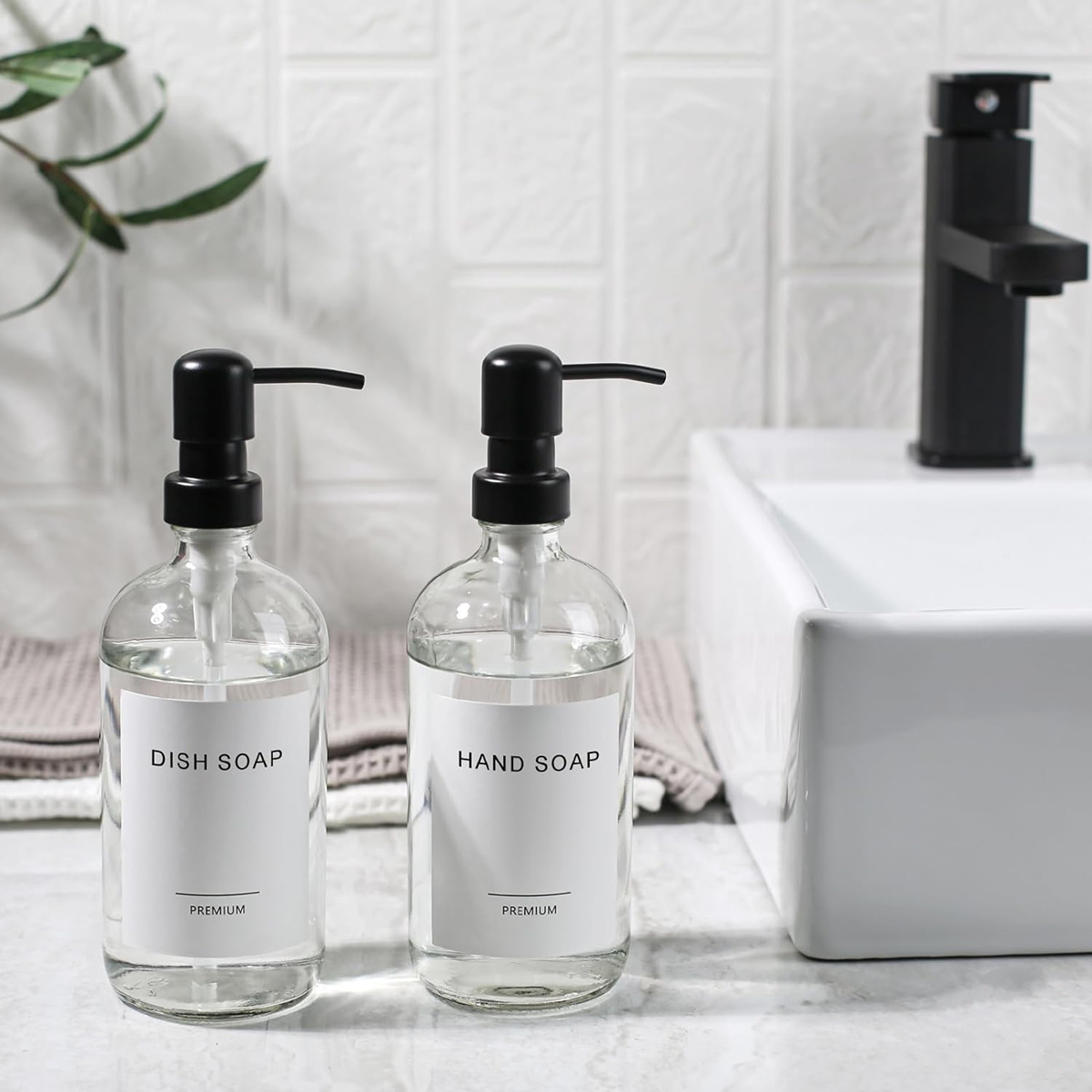 Clear Glass Soap Dispenser Set - Kitchen Appliances Set review and price