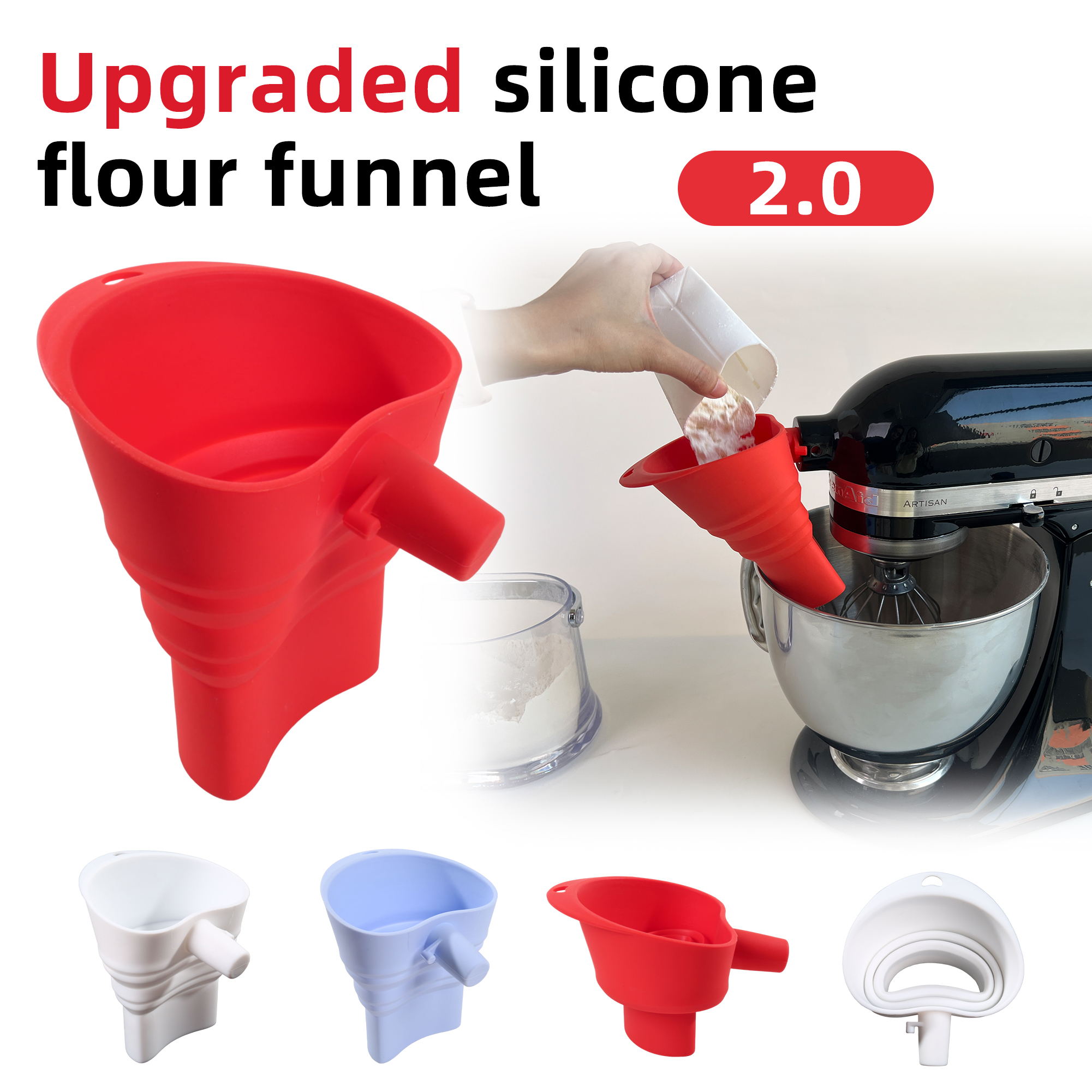 1/3pcs mix Silicone Flour Funn - Kitchen Appliances B&Q review and price